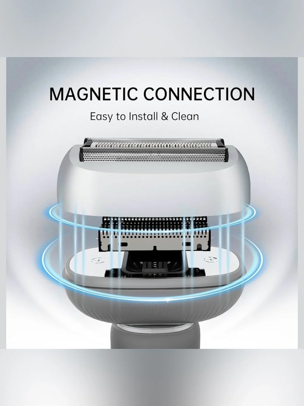 New Electric Shaver for Men with Floating Arc 3-Blade, 9000 RPM, Magnetic Head,